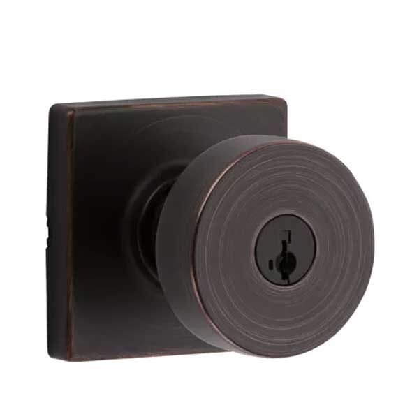 Kwikset Pismo Entry Door Knob with Square Rose / Venetian Bronze / with SmartKey Technology KWS-740PSK-SQT-SMT-11P - main
